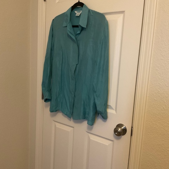 Partner’s By Mervyn’s Vintage Size medium Long Sleeve 100% Silk - Picture 4 of 12
